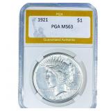 1921 Silver Peace Dollar PGA MS63