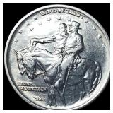 1925 Silver Stone Mountain Half Dollar NEARLY UNCI