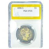 1896-S Morgan Silver Dollar PGA VF25