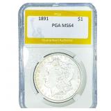 1891 Morgan Silver Dollar PGA MS64