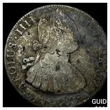 1807 Colonial Spain Silver 8 Reales Chopmarked NEA