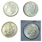 [4 Coins] 1884-1891 Morgan Silver Dollar
