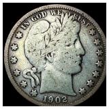 1902-S Silver Barber Half Dollar LIGHTLY CIRCULATE