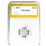 1831 Capped Bust Half Dime PGA MS62