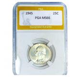 1945 Washington Silver Quarter PGA MS66