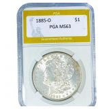 1885-O Morgan Silver Dollar PGA MS63