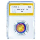 1917-S Standing Liberty Quarter PGA MS65 FH Type 1