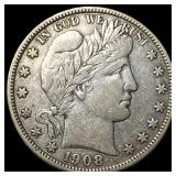 1908-D Silver Barber Half Dollar NEARLY UNCIRCULAT