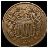 1864 Bronze Two-Cent Piece NEARLY UNCIRCULATED