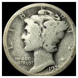 1921 Silver Mercury Dime NICELY CIRCULATED