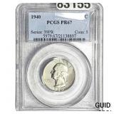 1940 Washington Silver Quarter PCGS PR67
