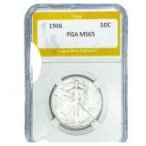 1946 Walking Liberty Half Dollar PGA MS65