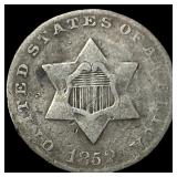 1852 Silver Three-Cent Piece LIGHTLY CIRCULATED