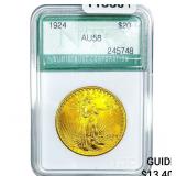 1924 $20 Gold Double Eagle NTC AU58