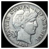 1914 Barber Dime NEARLY UNCIRCULATED