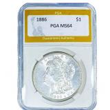 1886 Morgan Silver Dollar PGA MS64