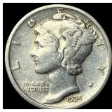 1924-S Silver Mercury Dime CLOSELY  UNCIRCULATED