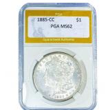1885-CC Morgan Silver Dollar PGA MS62