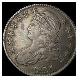 1824 Capped Bust Half Dollar NEARLY UNCIRCULATED
