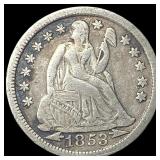 1853 Arrows Seated Liberty Dime LIGHTLY CIRCULATED