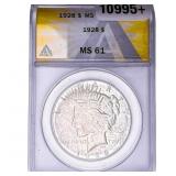 1928 Silver Peace Dollar ANACS MS61