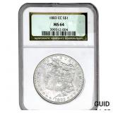 1883-CC Morgan Silver Dollar NGC MS64