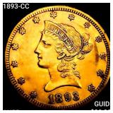 1893-CC $10 Gold Eagle HIGH GRADE+