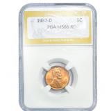 1937-D Wheat Cent PGA MS66 RD