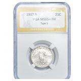 1917-S Standing Liberty Quarter PGA MS65+ FH Type