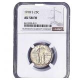 1918-S Standing Liberty Quarter NGC AU58 FH