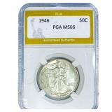 1946 Walking Liberty Half Dollar PGA MS66