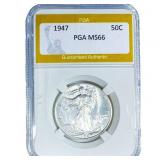 1947 Walking Liberty Half Dollar PGA MS66