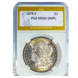 1878-S Morgan Silver Dollar PGA MS64 DMPL