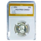 1951 Washington Silver Quarter PGA PR66 CAMEO