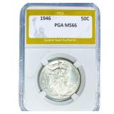 1946 Walking Liberty Half Dollar PGA MS66