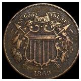 1869 Copper Two-Cent Piece CLOSELY UNCIRCULATED
