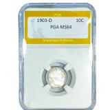1903-O Barber Dime PGA MS64