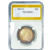 1907-O Barber Half Dollar PGA MS65+