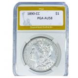 1890-CC Morgan Silver Dollar PGA AU58