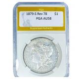 1879-S Rev 78 Morgan Silver Dollar PGA AU58