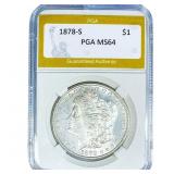 1878-S Morgan Silver Dollar PGA MS64