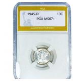 1945-D Mercury Silver Dime PGA MS67+