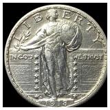 1918-S Silver Standing Liberty Quarter CLOSELY UNC