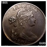 1805 Draped Bust Large Cent CHOICE AU