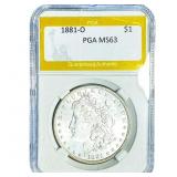1881-O Morgan Silver Dollar PGA MS63