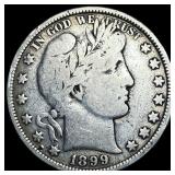 1899 Silver Barber Half Dollar LIGHTLY CIRCULATED