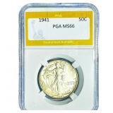 1941 Walking Liberty Half Dollar PGA MS66