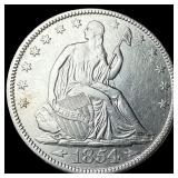 1854 Arrows Seated Liberty Half Dollar CLOSELY UNC
