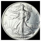 1943 Walking Liberty Half Dollar CLOSELY UNCIRCULA