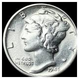 1945-S Silver Mercury Dime CHOICE BU